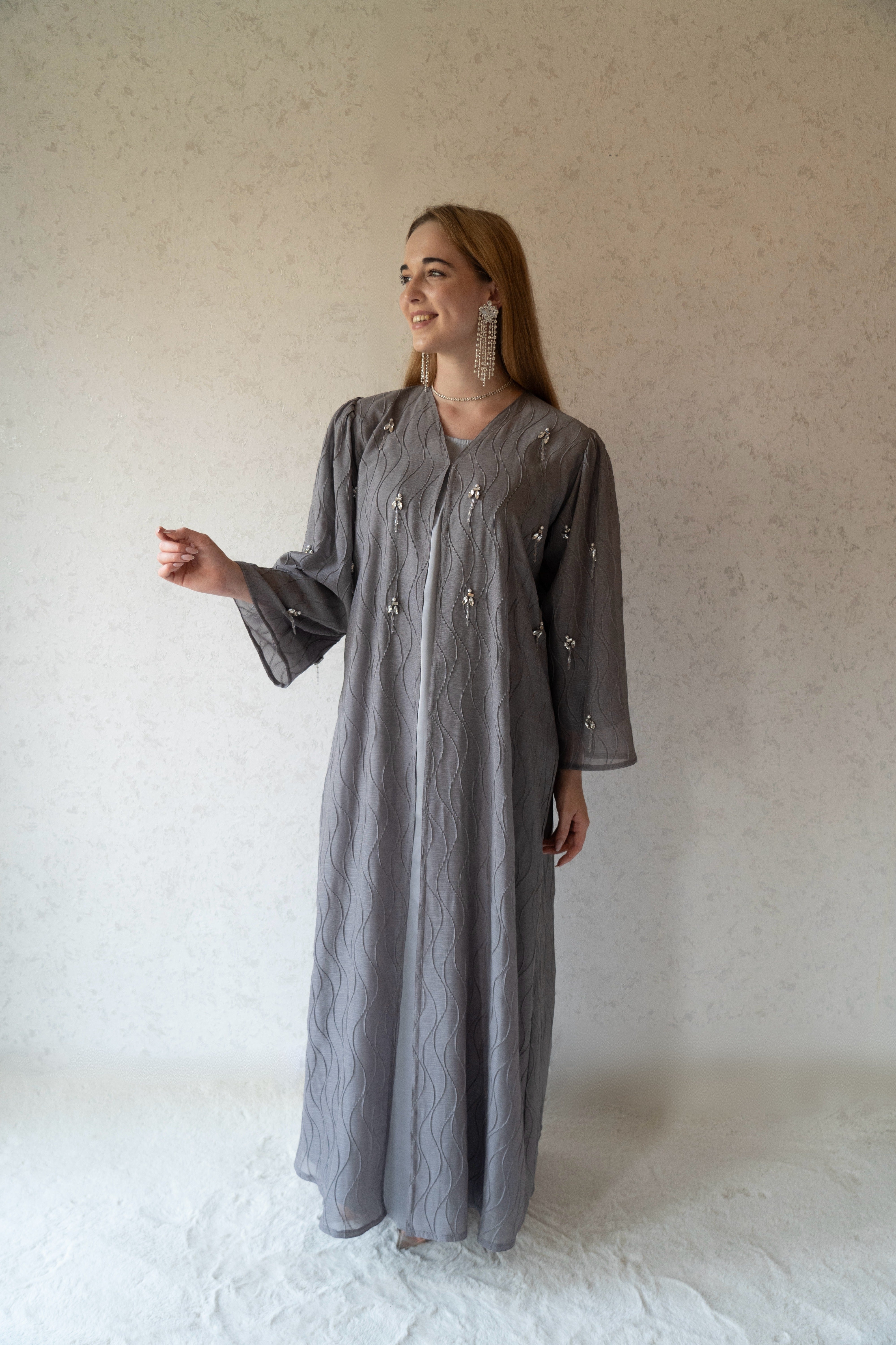 Crystal Waves Abaya with Dress & Sheila