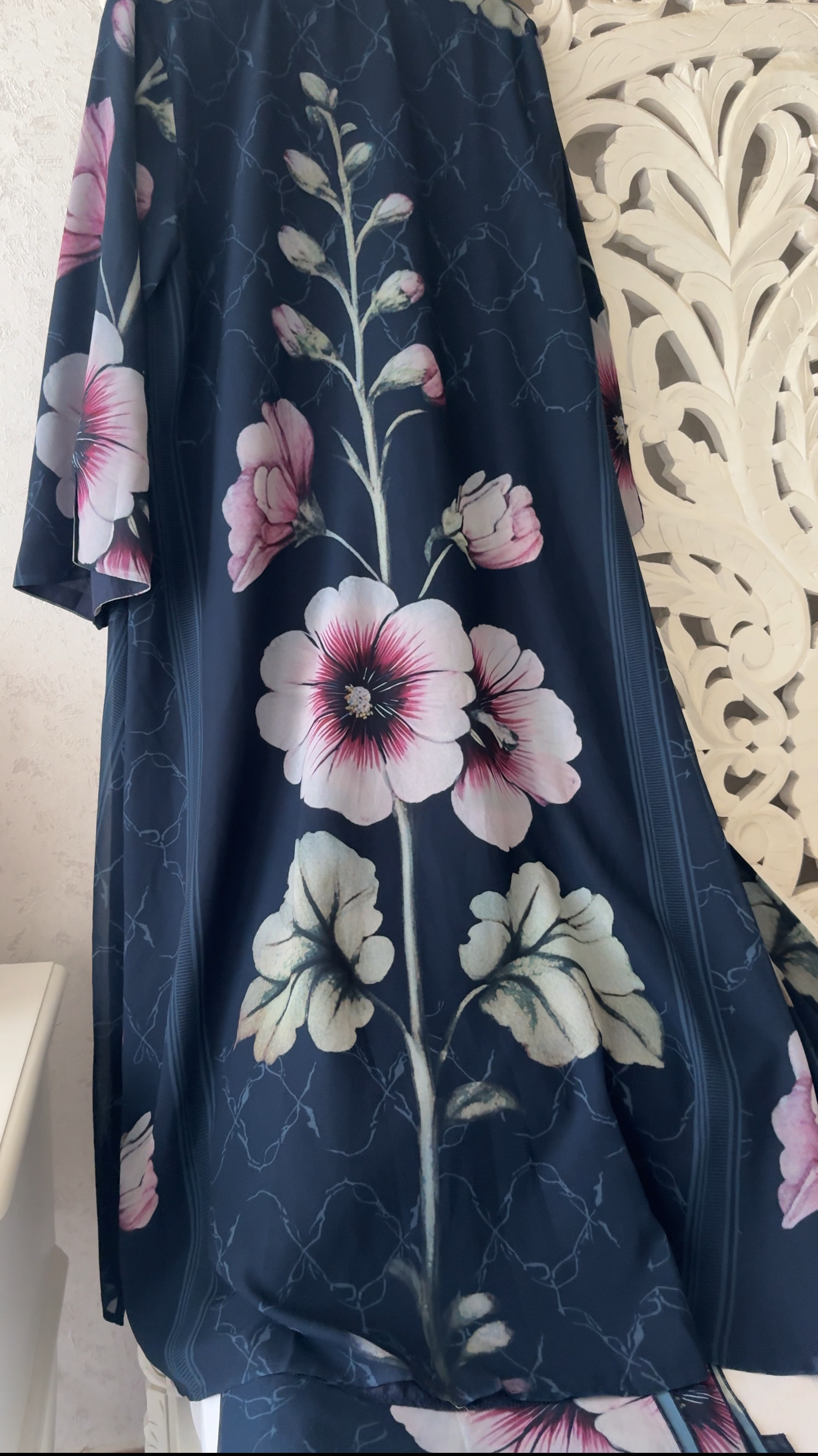 Blue Floral Abaya