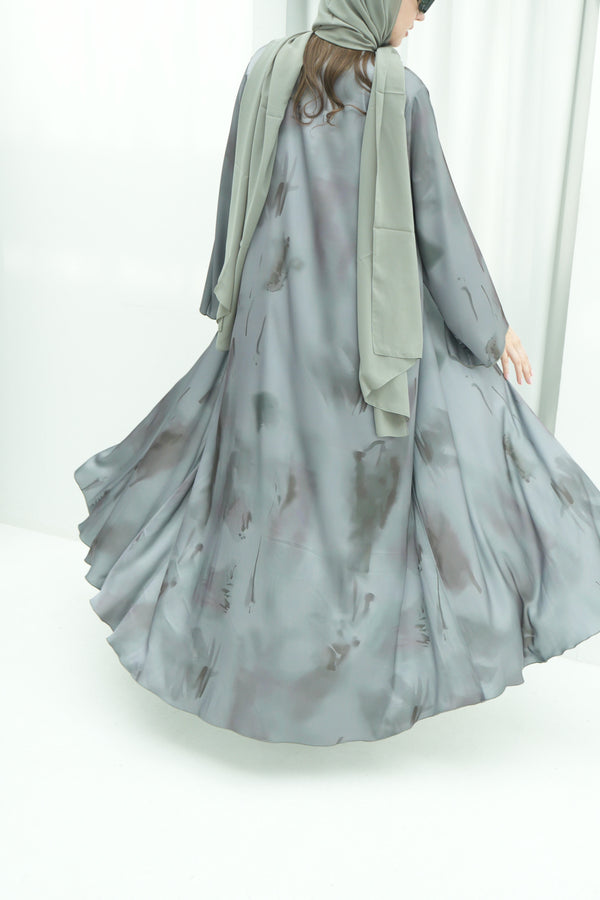 The Sage Mist Abaya with Dress