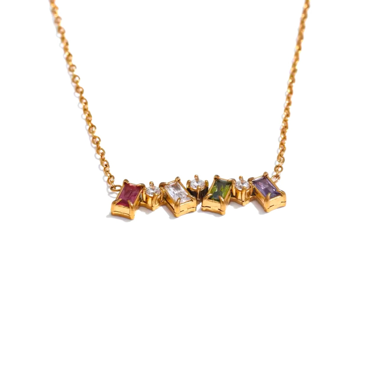 Multi Colored Zircon Necklace and Ring Set
