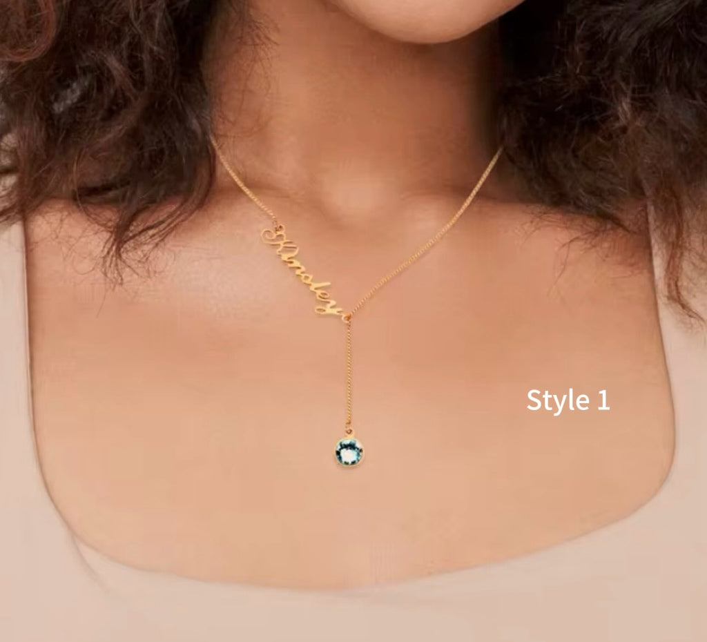 Birth stone Custom Necklace