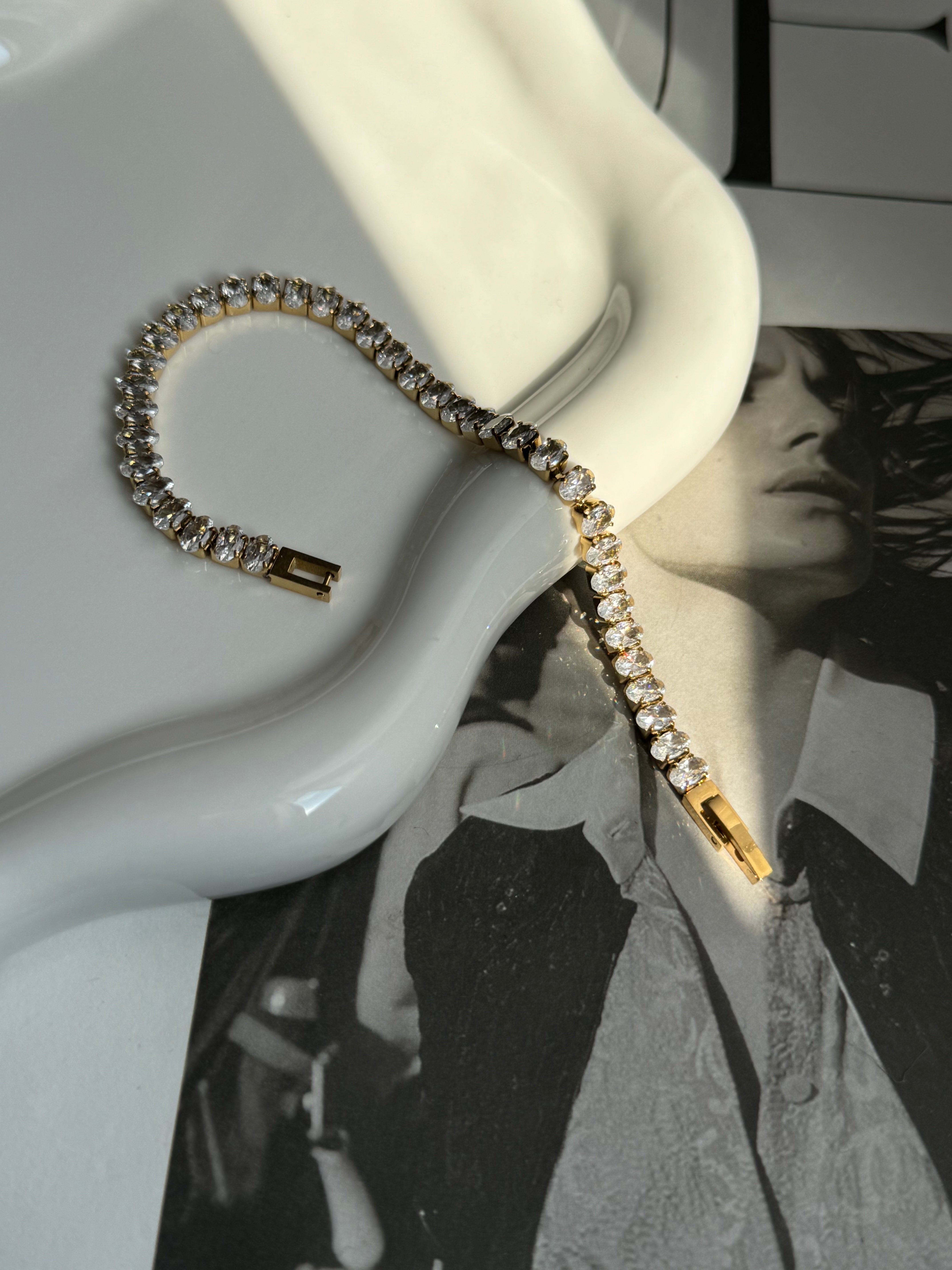 Sparkling Waterproof Zircon Tennis Bracelet