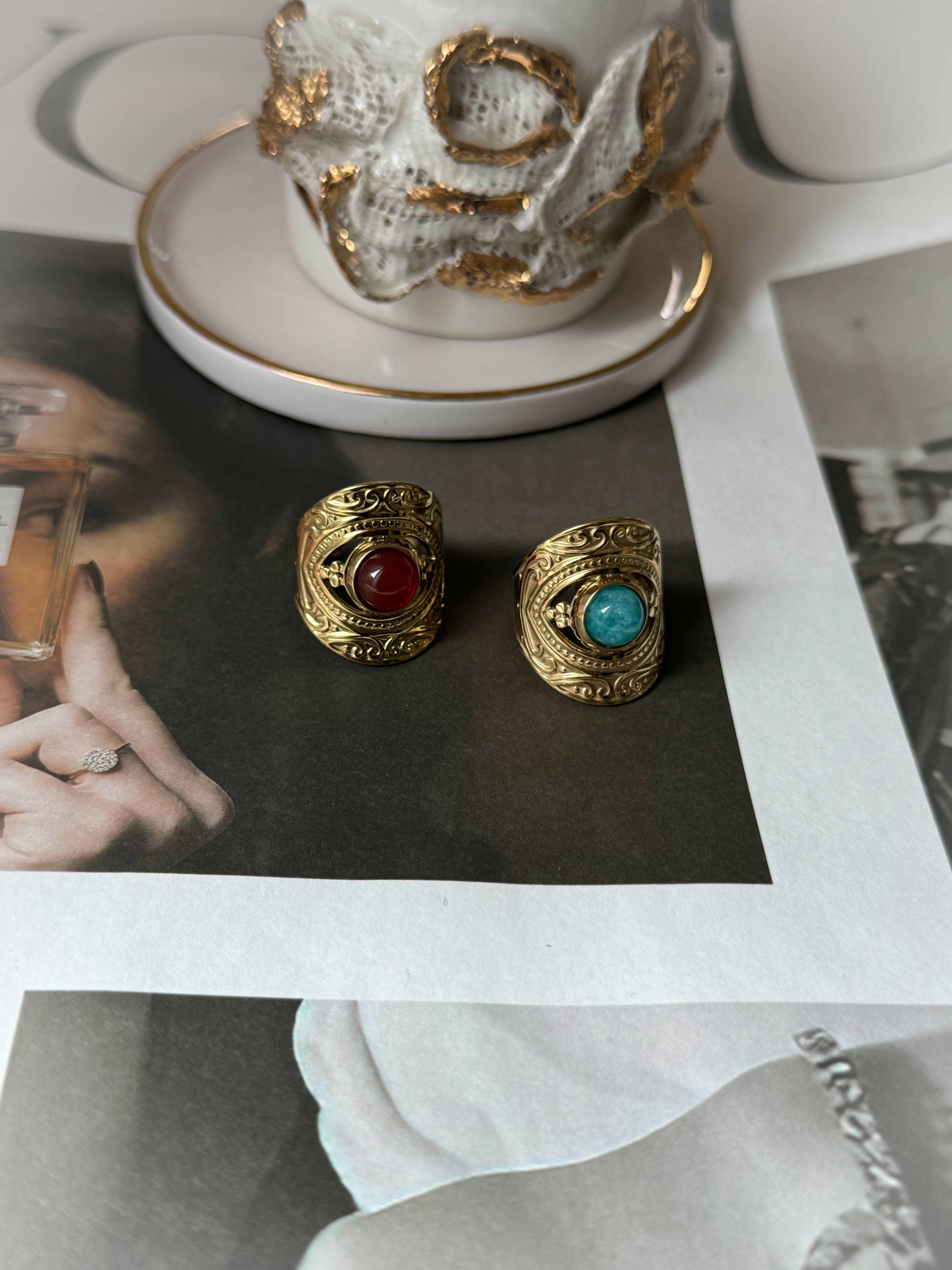 Vintage Turquoise Natural Stone Ring