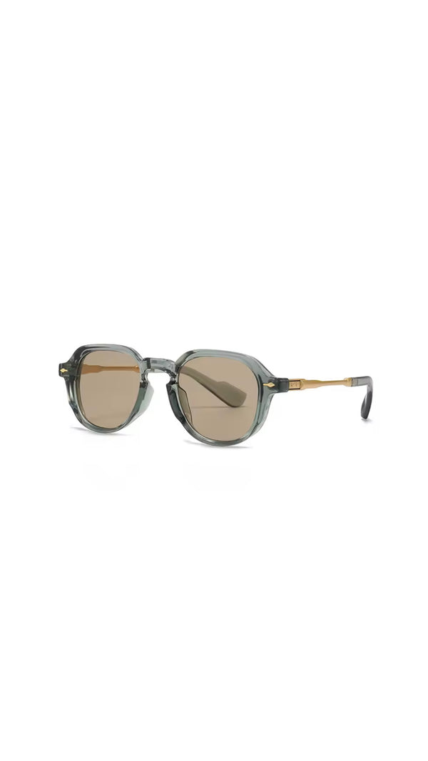 Retro Sage Green & Light Brown Gradient Shades with UV400 Protection