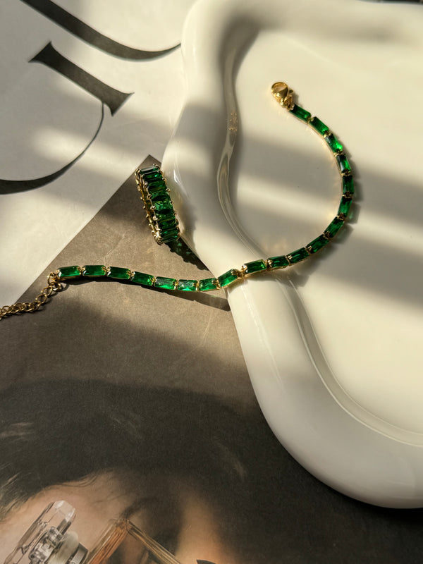 Waterproof Zircon Bracelet and Ring Set