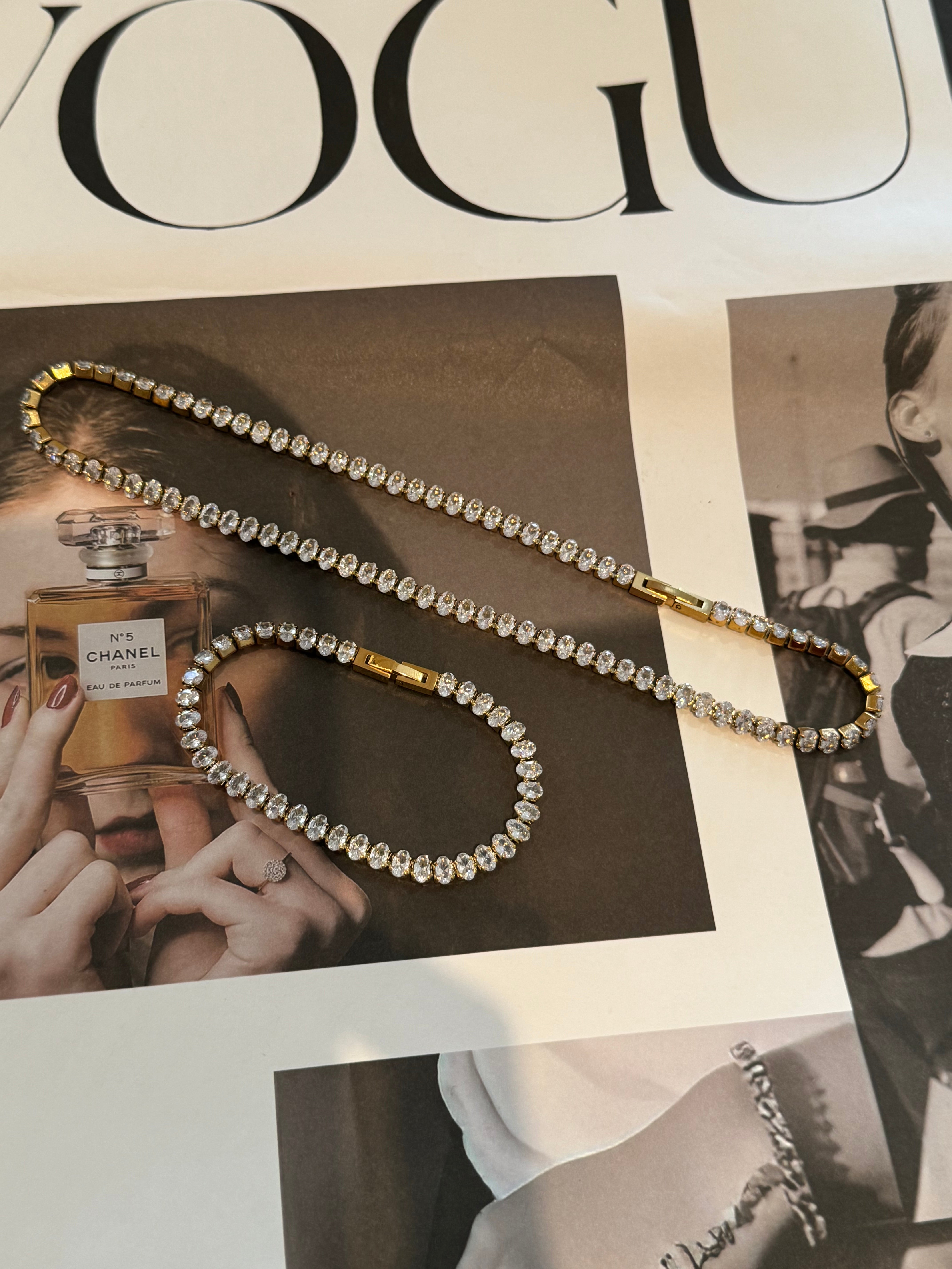 Sparkling Zircon tennis necklace