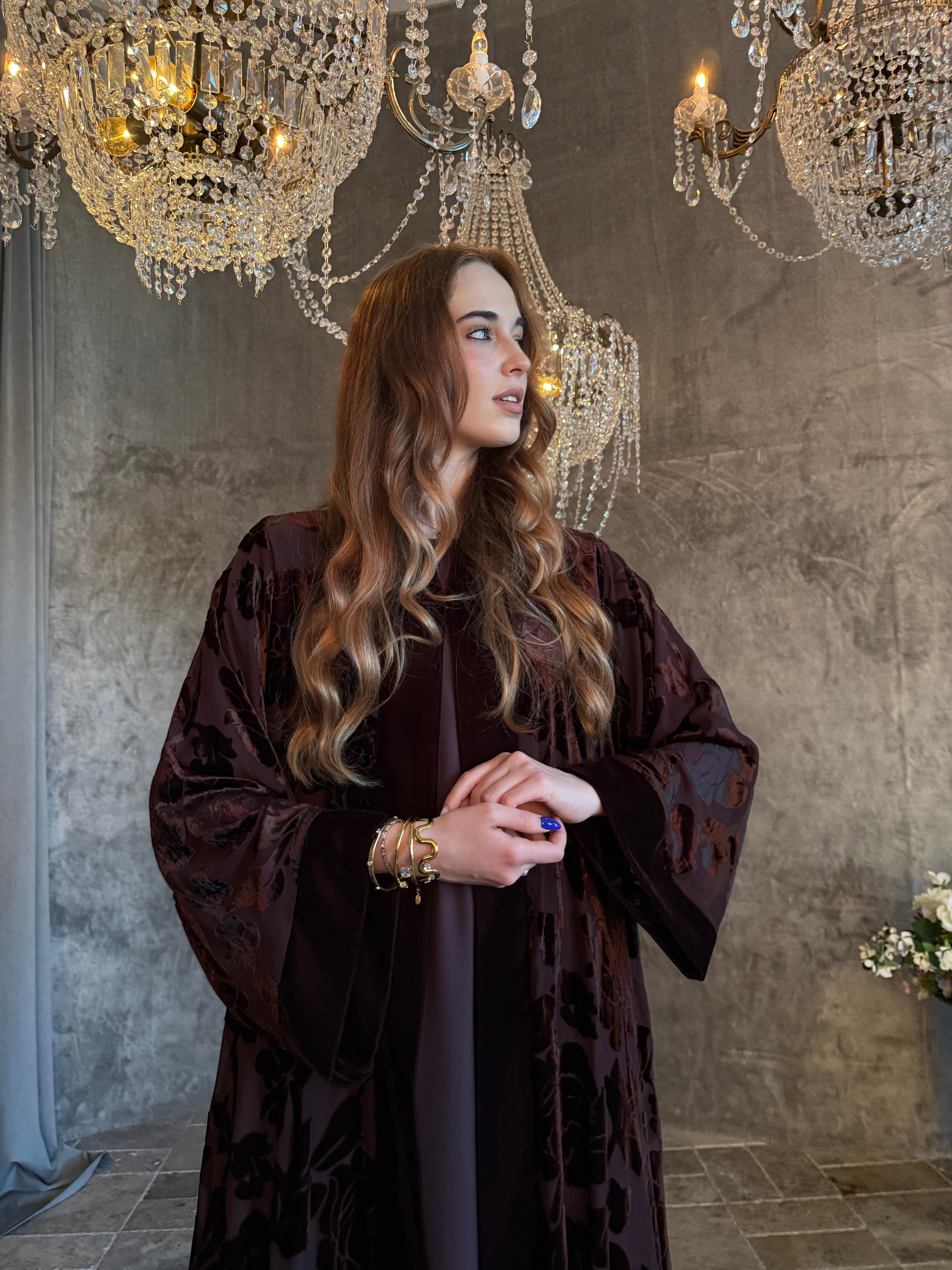 Rose Royal Burgundy Abaya