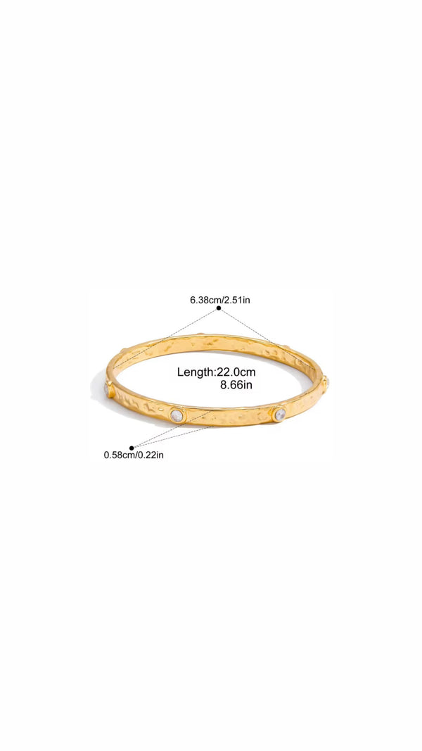 18k Gold Plared Zircon Bangle