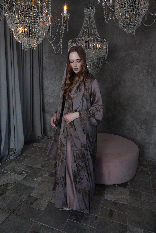 Celeste Printed Satin Abaya