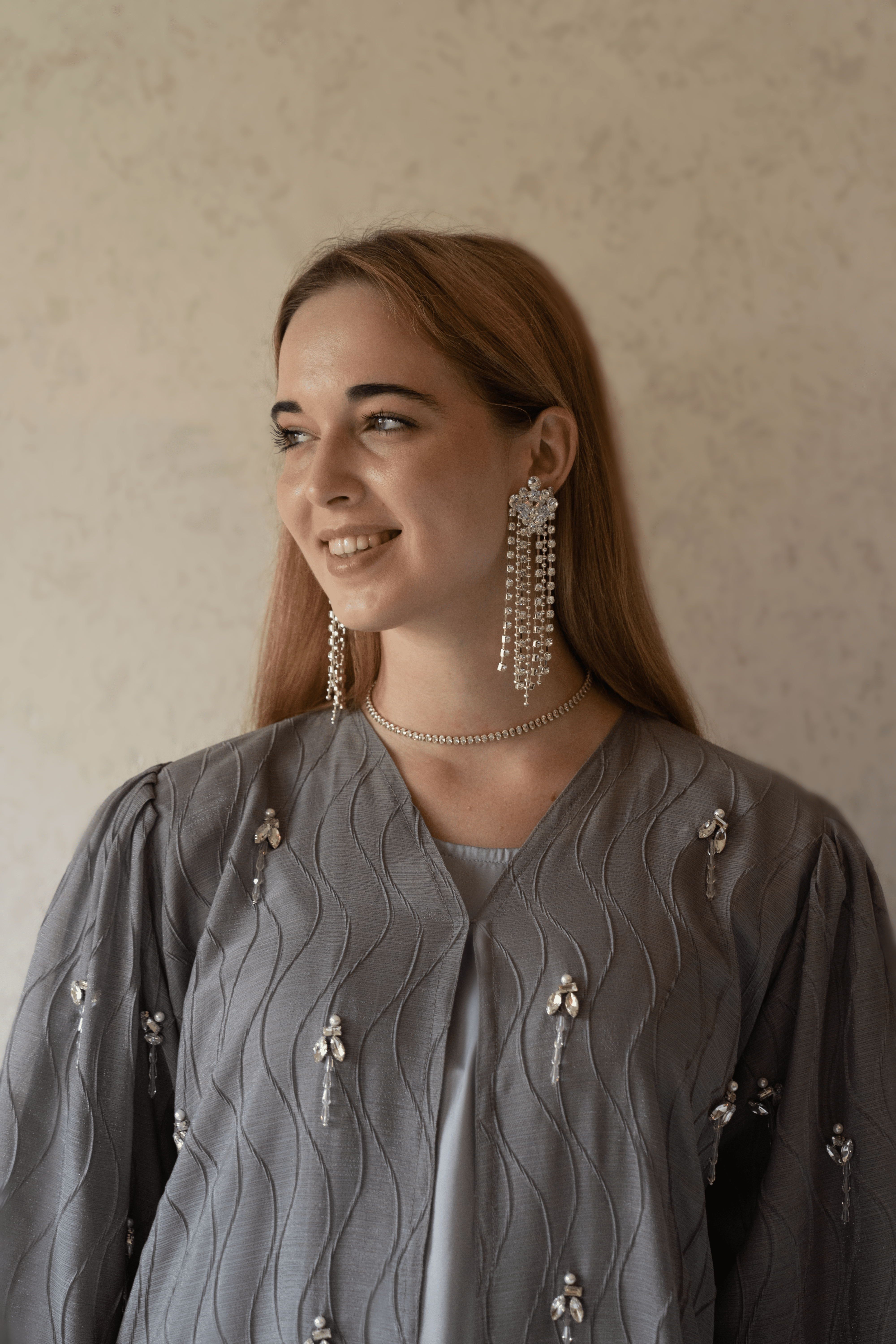 Crystal Waves Abaya with Dress & Sheila