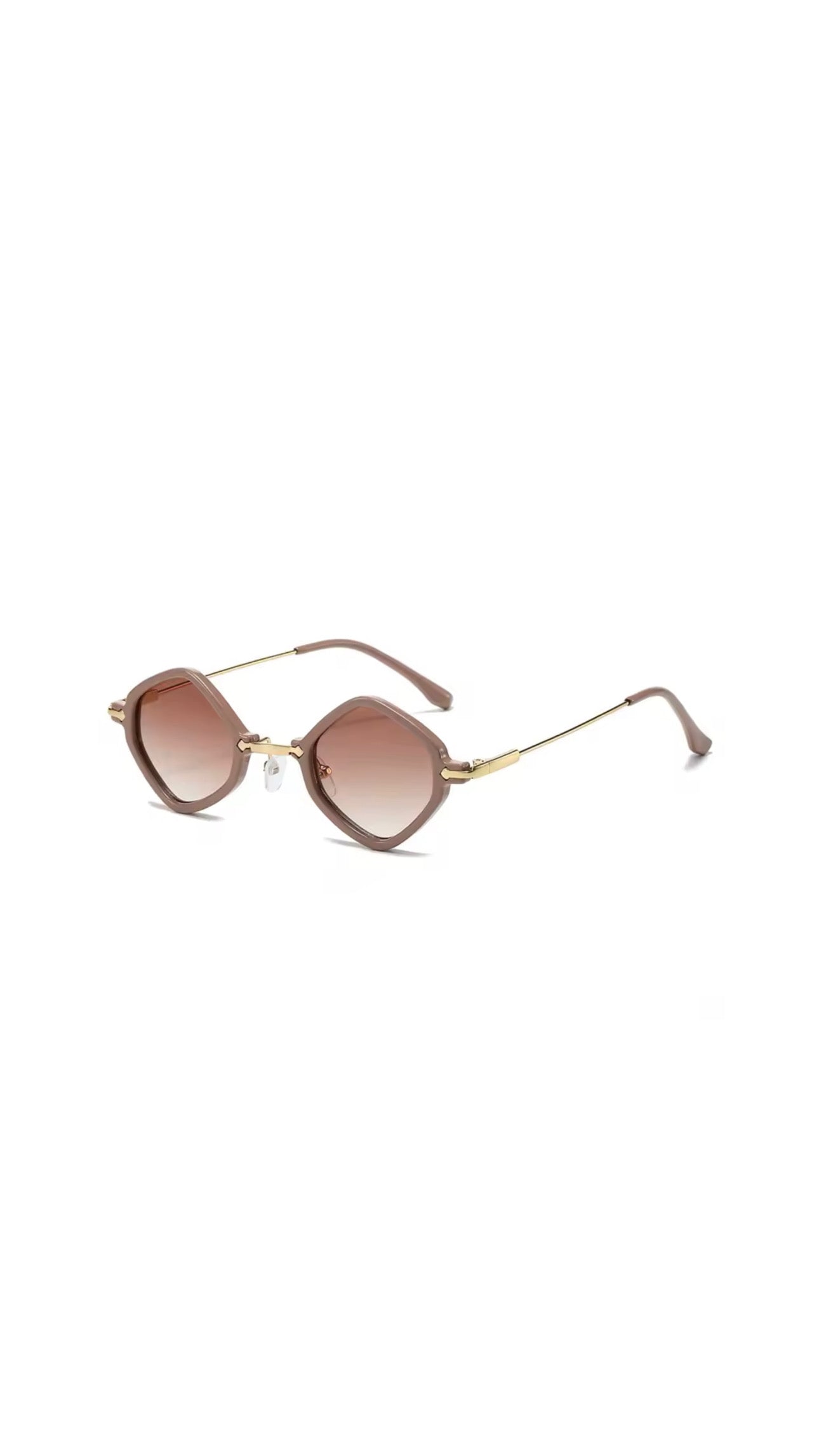 Retro Polygon Tea-Colored Shades with UV400 Protection