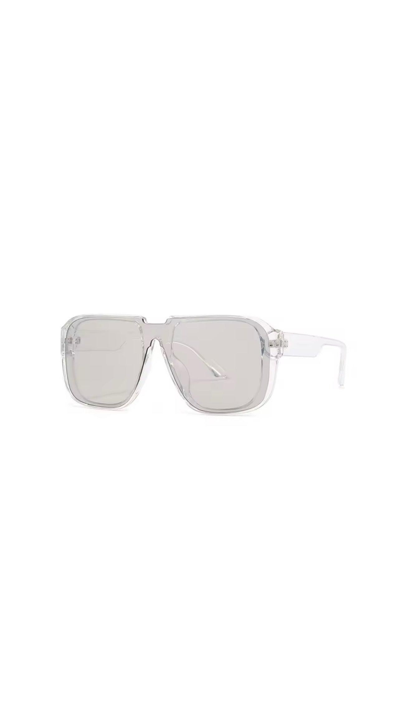 Retro Grey Mirror Square Shades with UV400 Protection