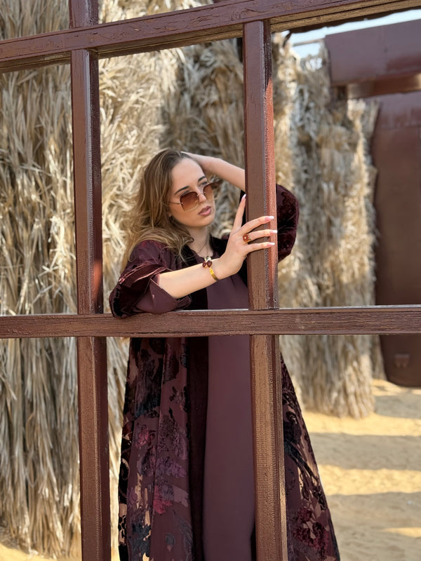 Élysée Burgundy Abaya