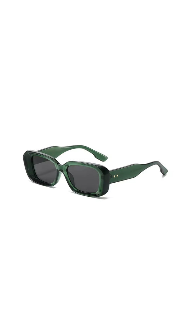 Dark Grey- Green Rectangle UV400 Sunglasses