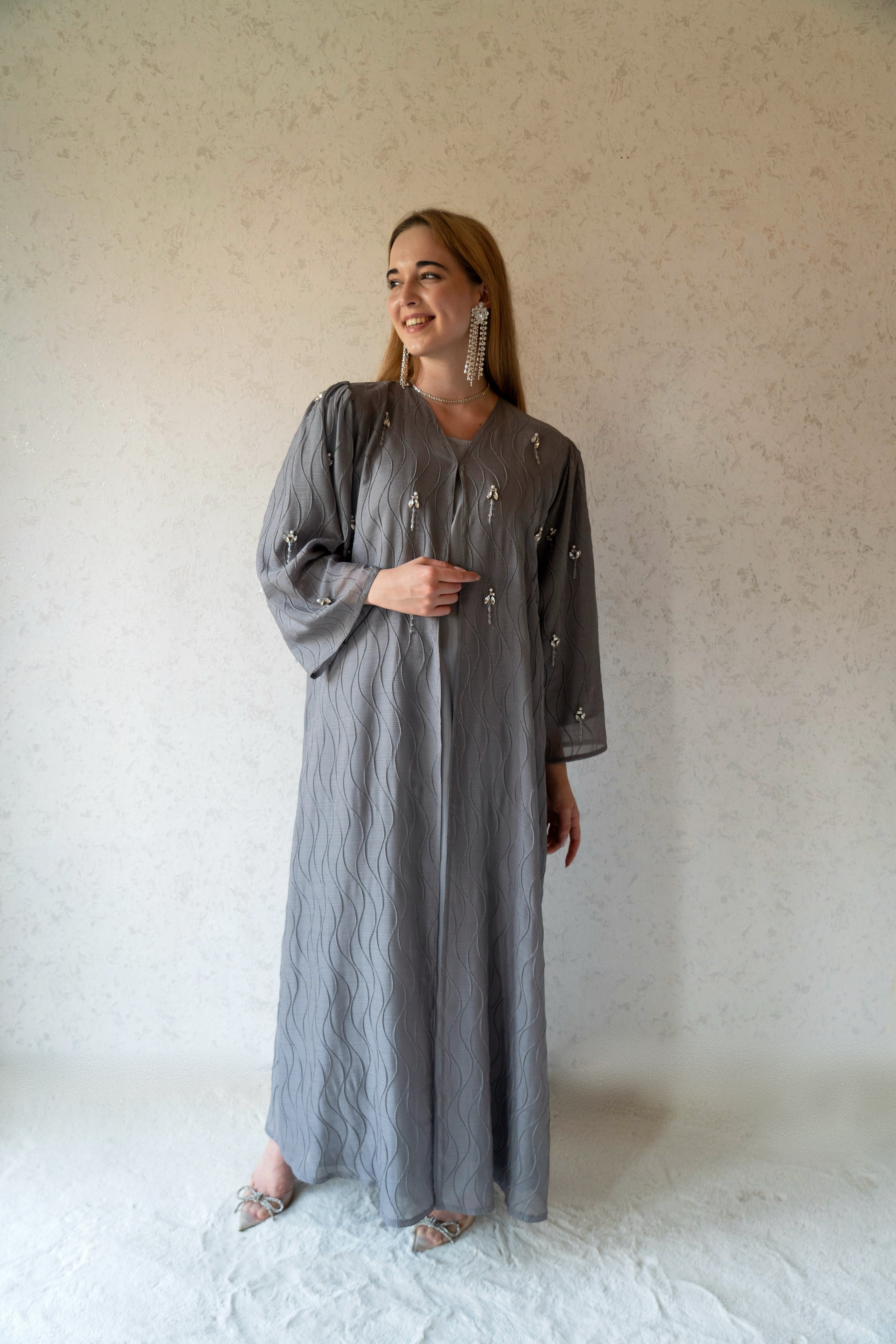 Crystal Waves Abaya with Dress & Sheila