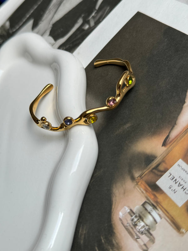 18K Gold Plated Rhinestone Bangle