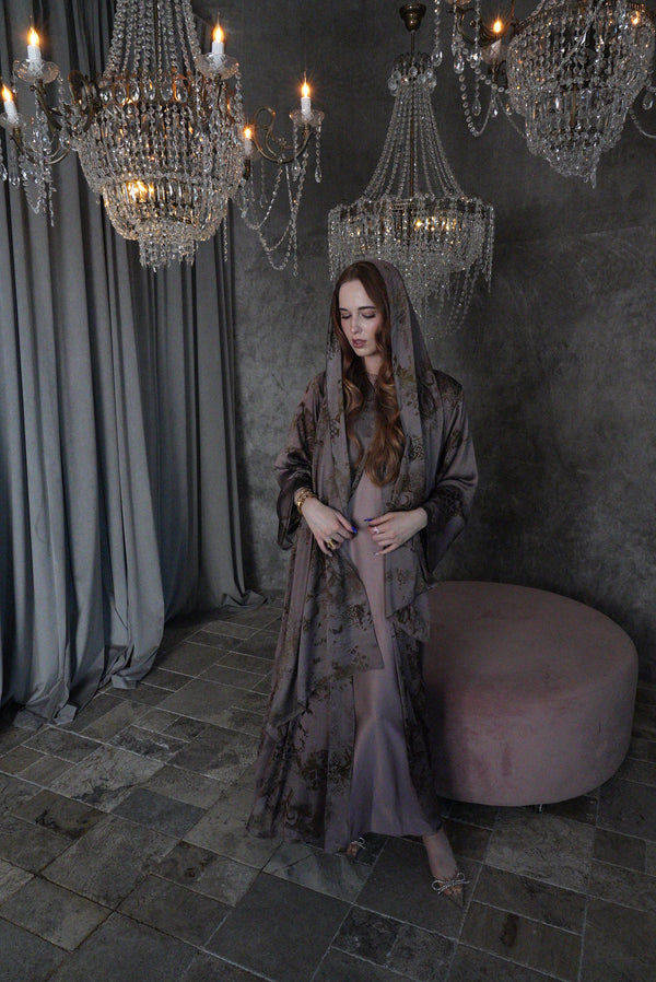 Celeste Printed Satin Abaya