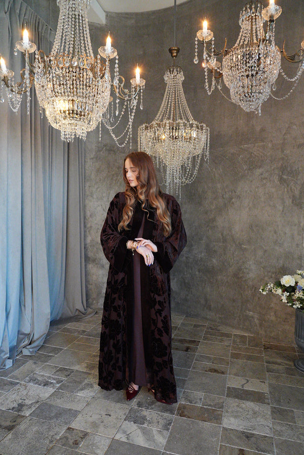 Rose Royal Burgundy Abaya