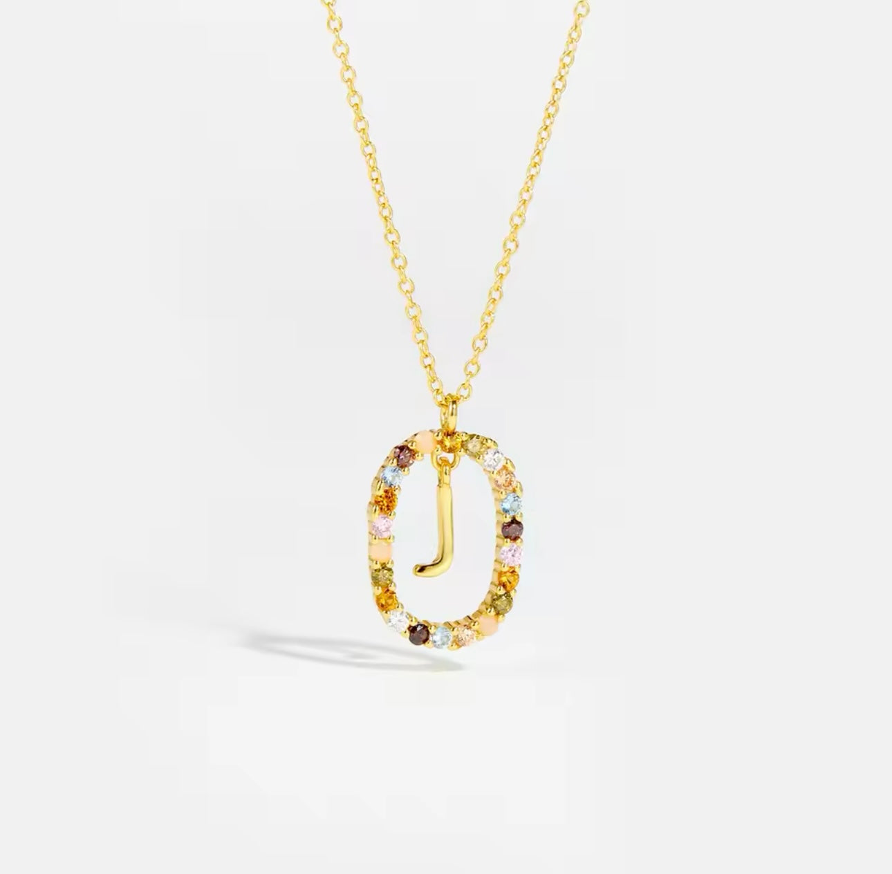 925 Sterling Silver Zircon Letter Necklace | Type 1
