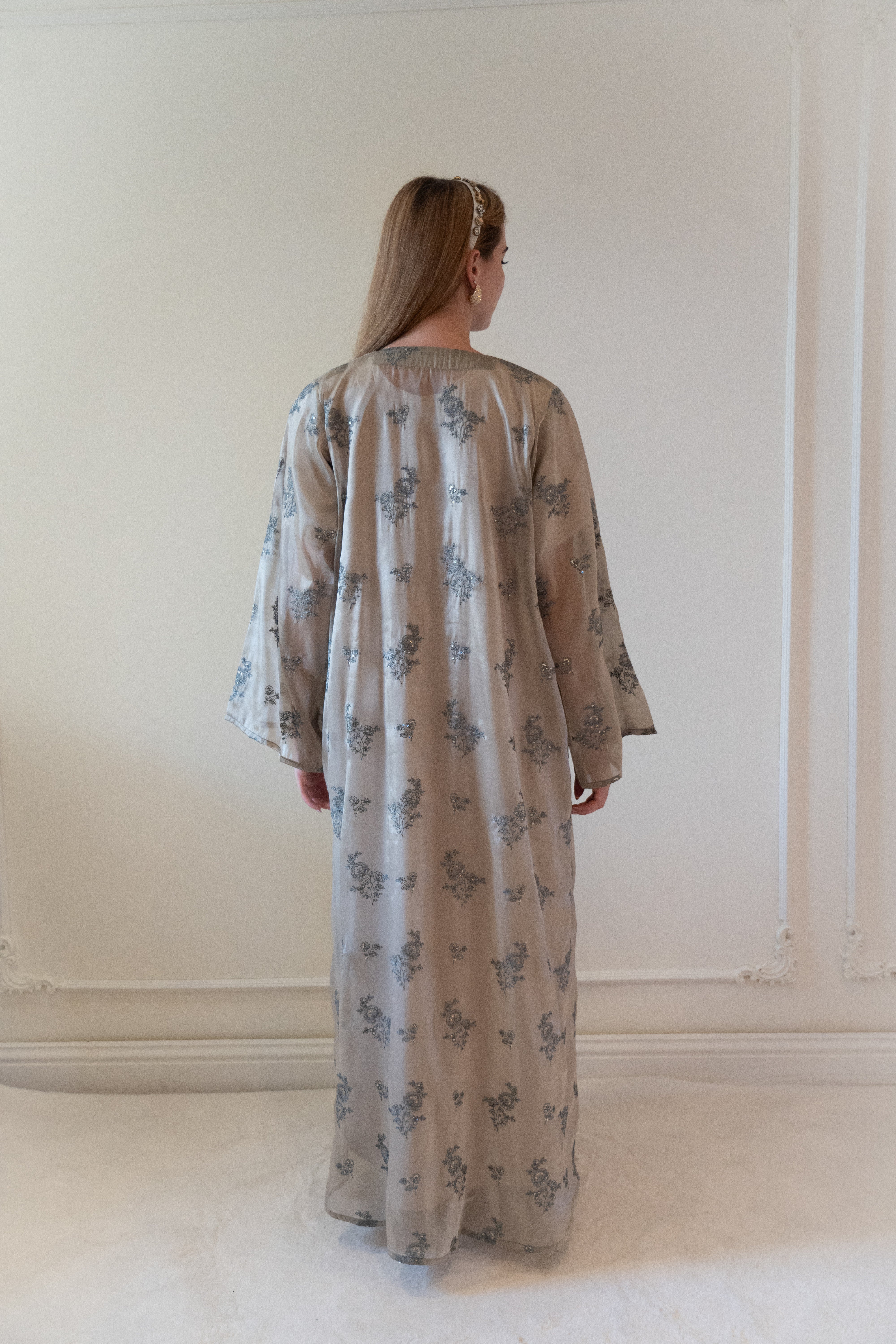 Organza Embroidered Abaya with Sheila