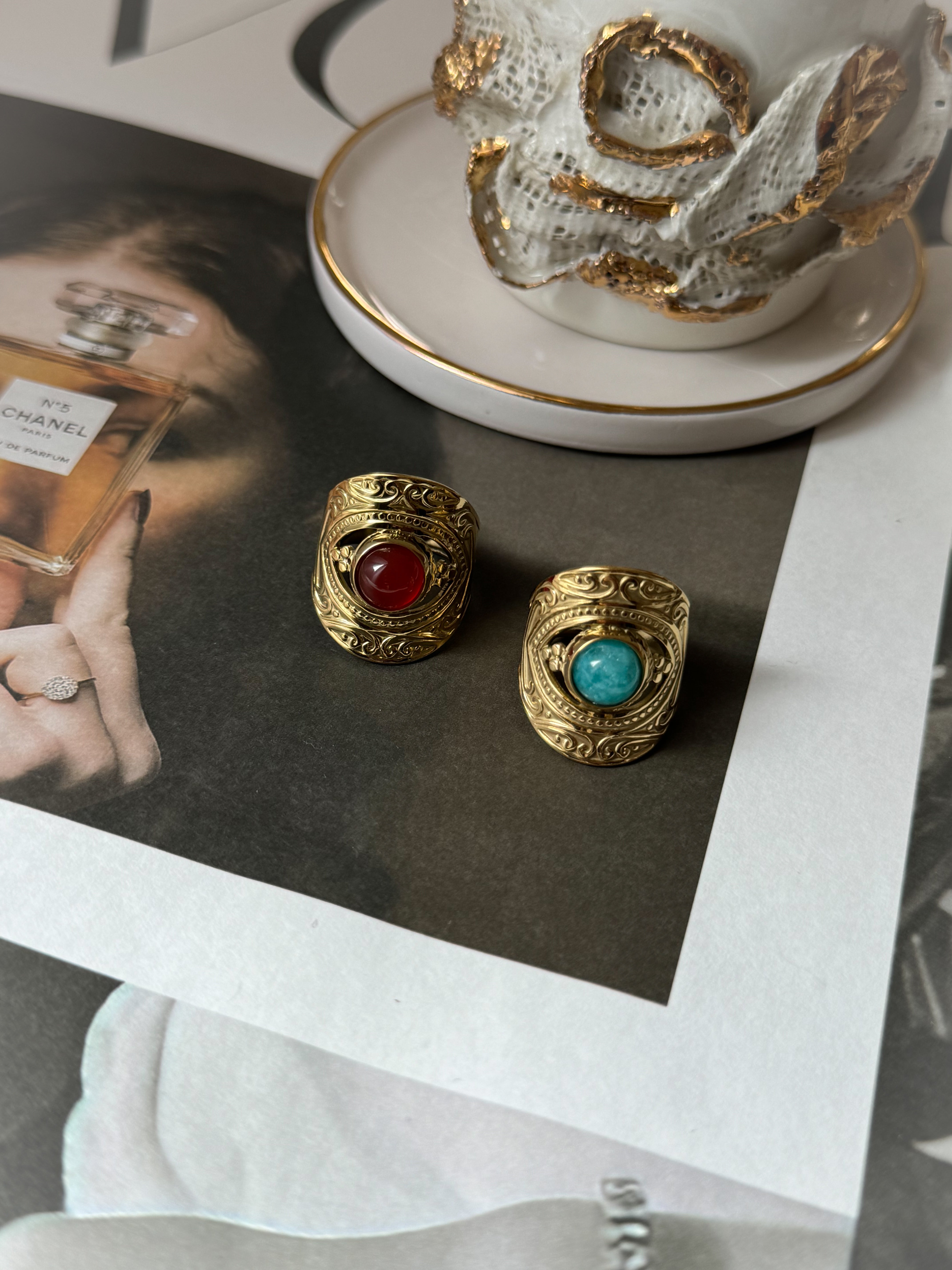Vintage Turquoise Natural Stone Ring