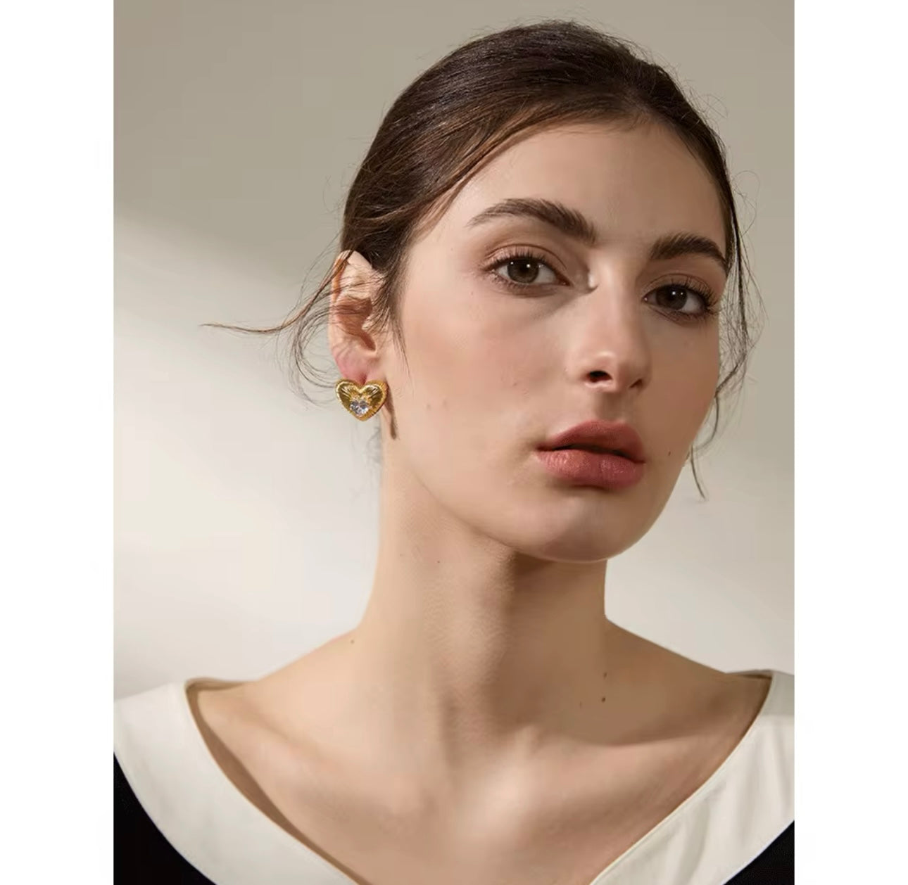 Heart Zircon Earrings