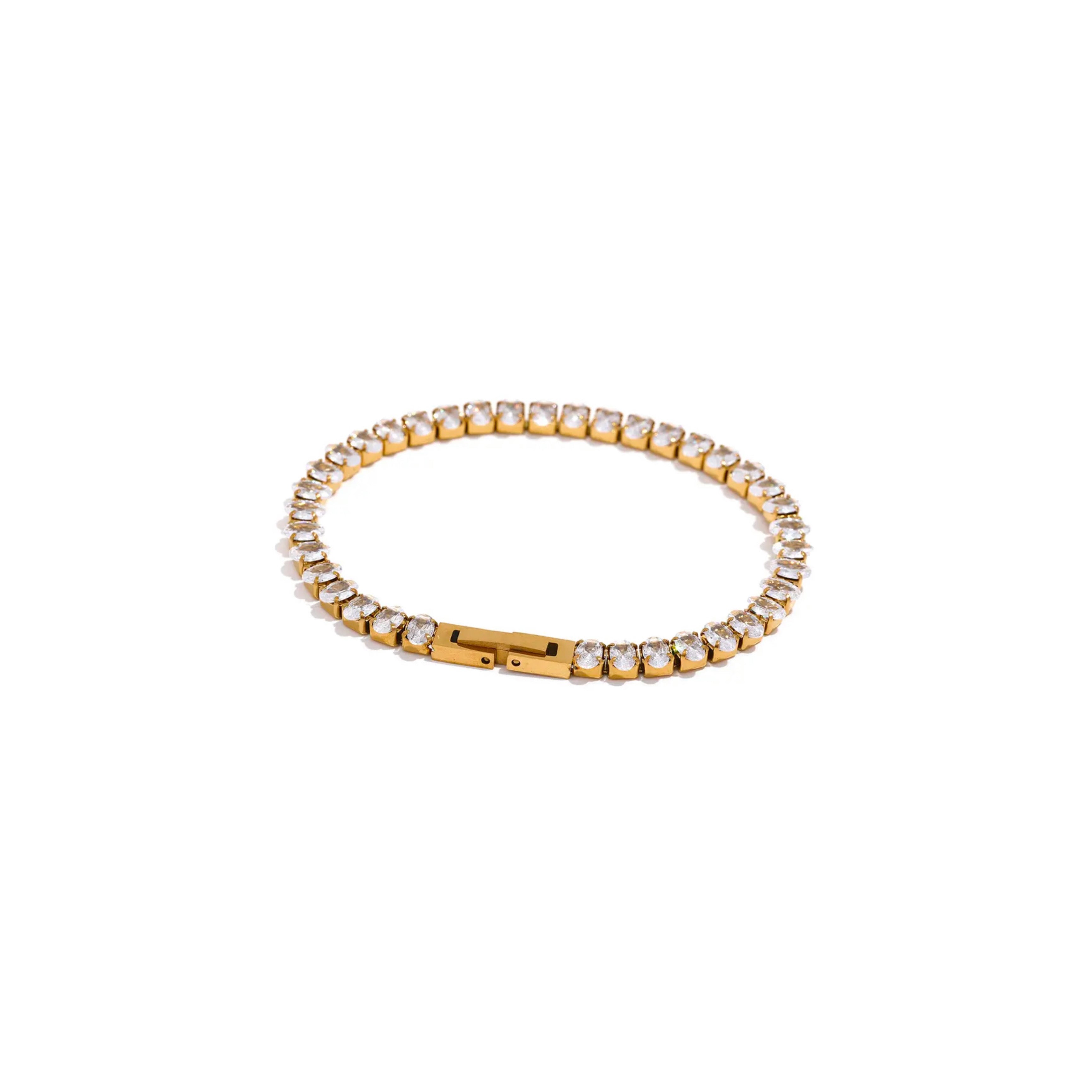 Sparkling Waterproof Zircon Tennis Bracelet