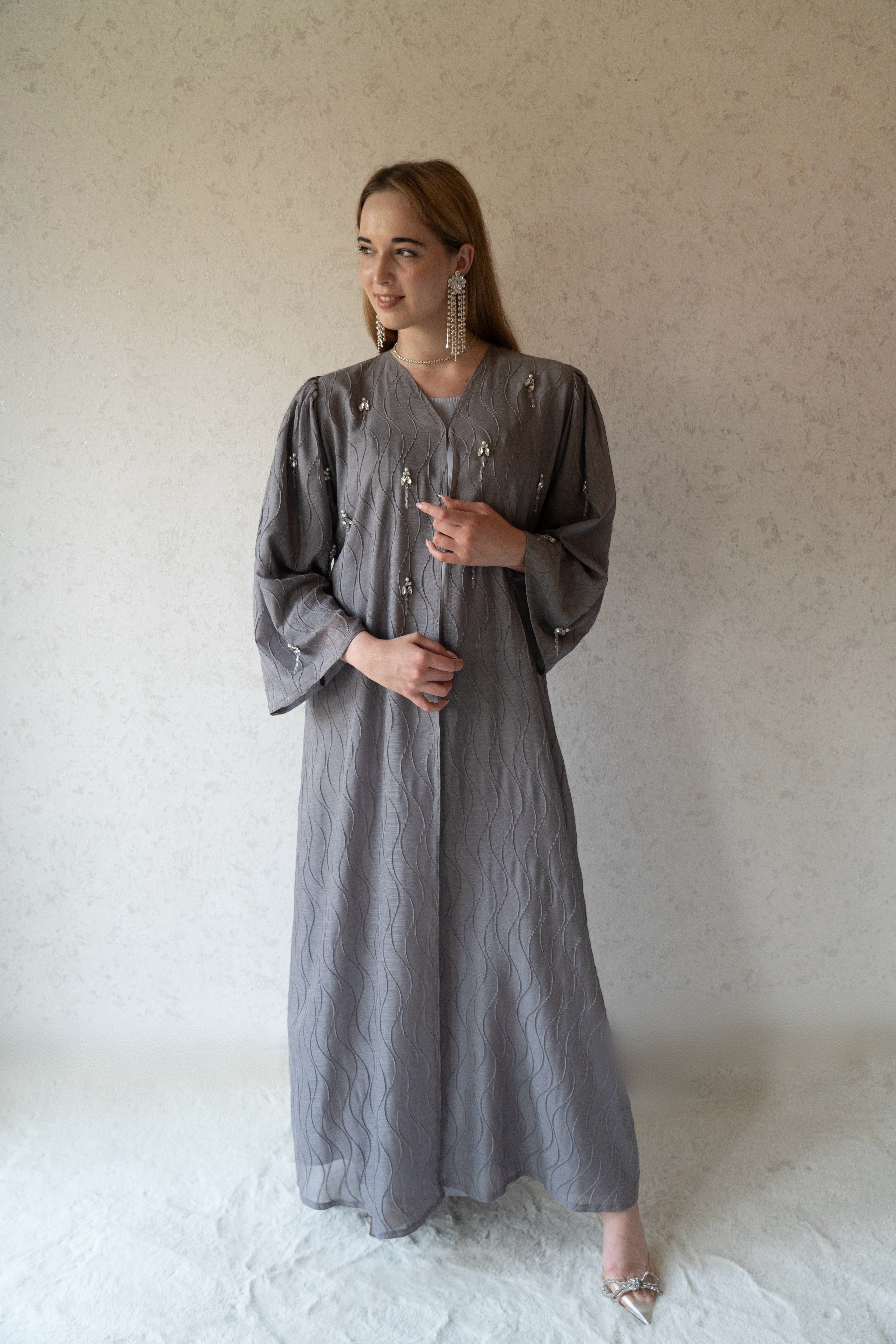 Crystal Waves Abaya with Dress & Sheila