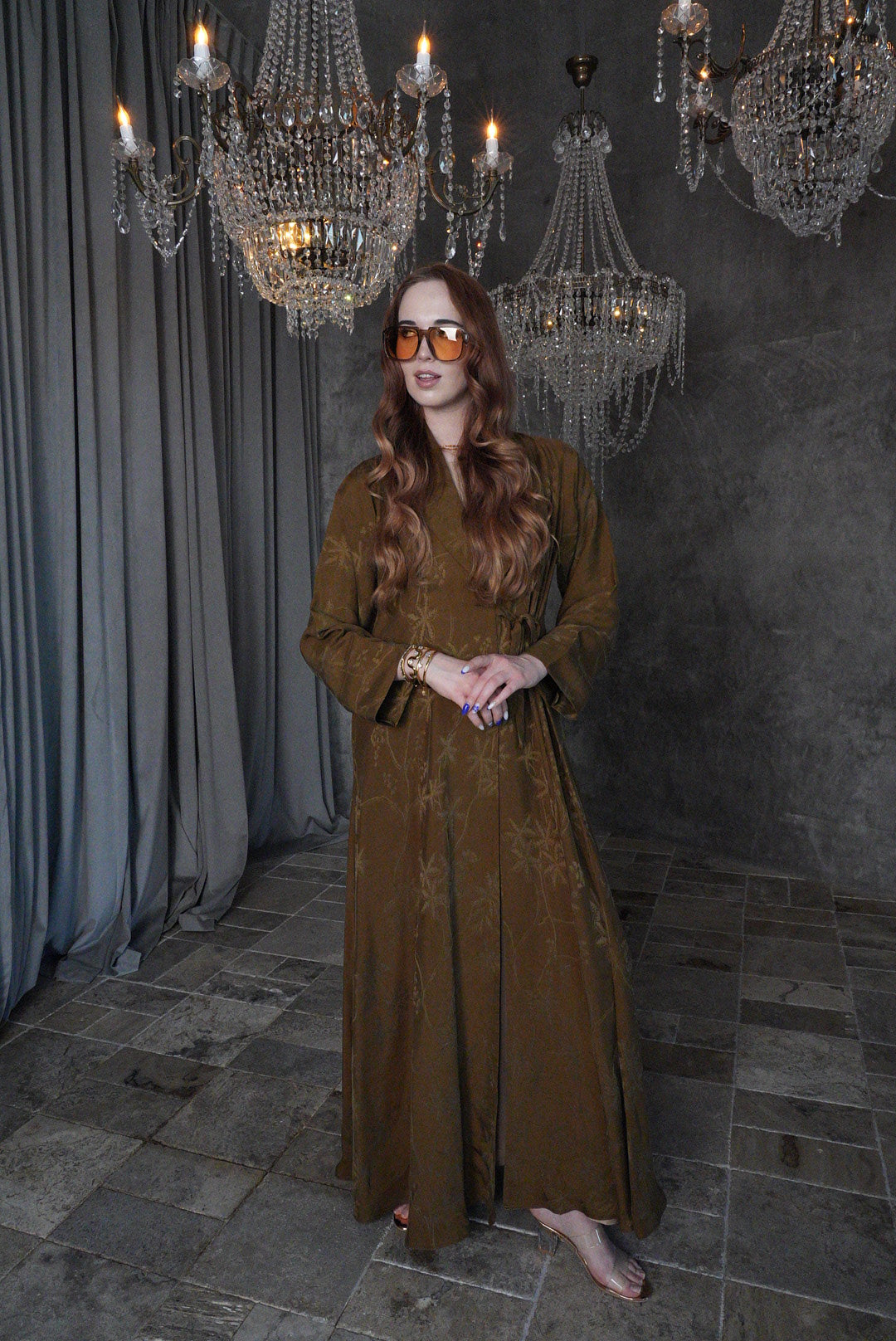 Mustard Élan Premium Turkish Draped Abaya