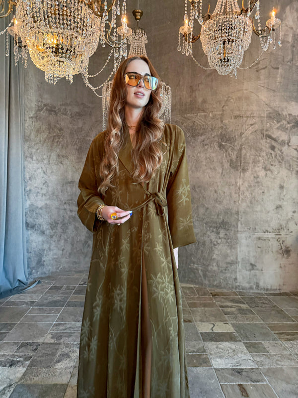 Mustard Élan Premium Turkish Draped Abaya