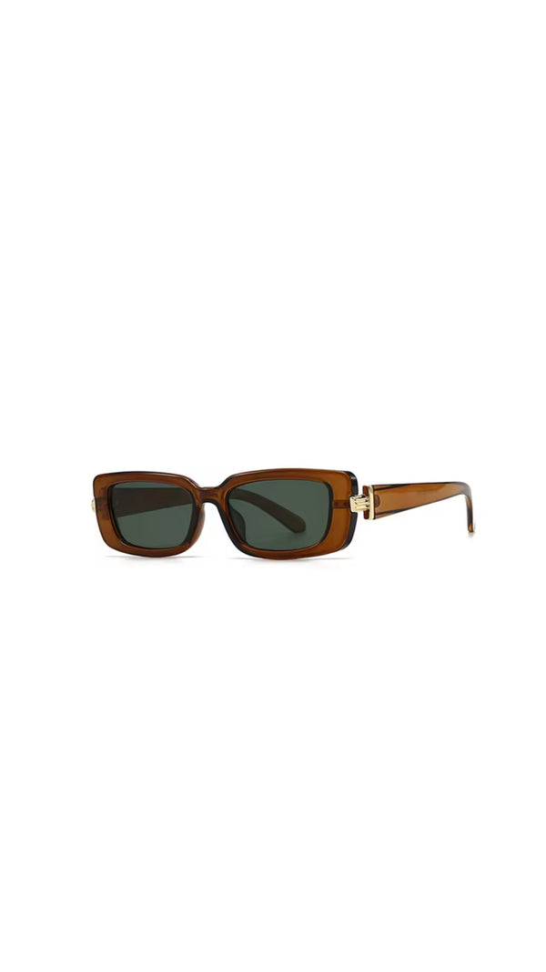 Rich Brown Gradient Small Rectangular UV400 Sunglasses