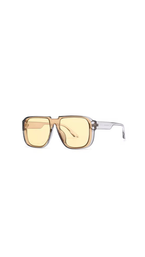 Retro Square Grey-Yellow Gradient Sunglasses UV400