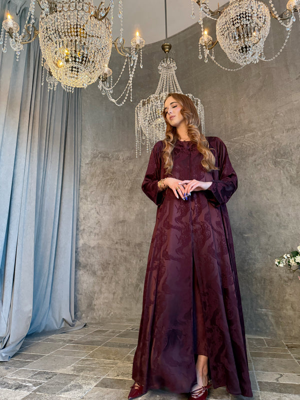 Burgundy Élise Premium Turkish Abaya