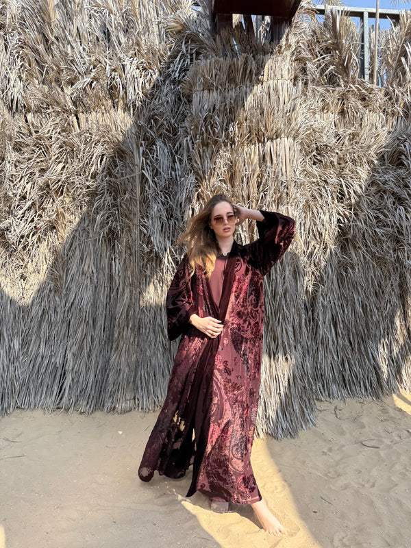 Élysée Burgundy Abaya