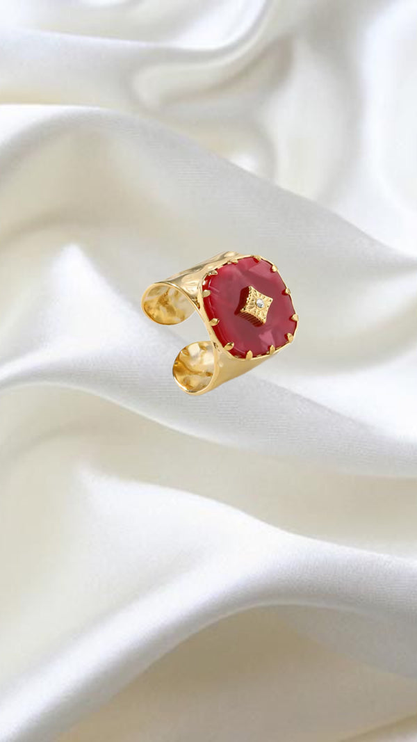 Vintage Ruby Acrylic Ring