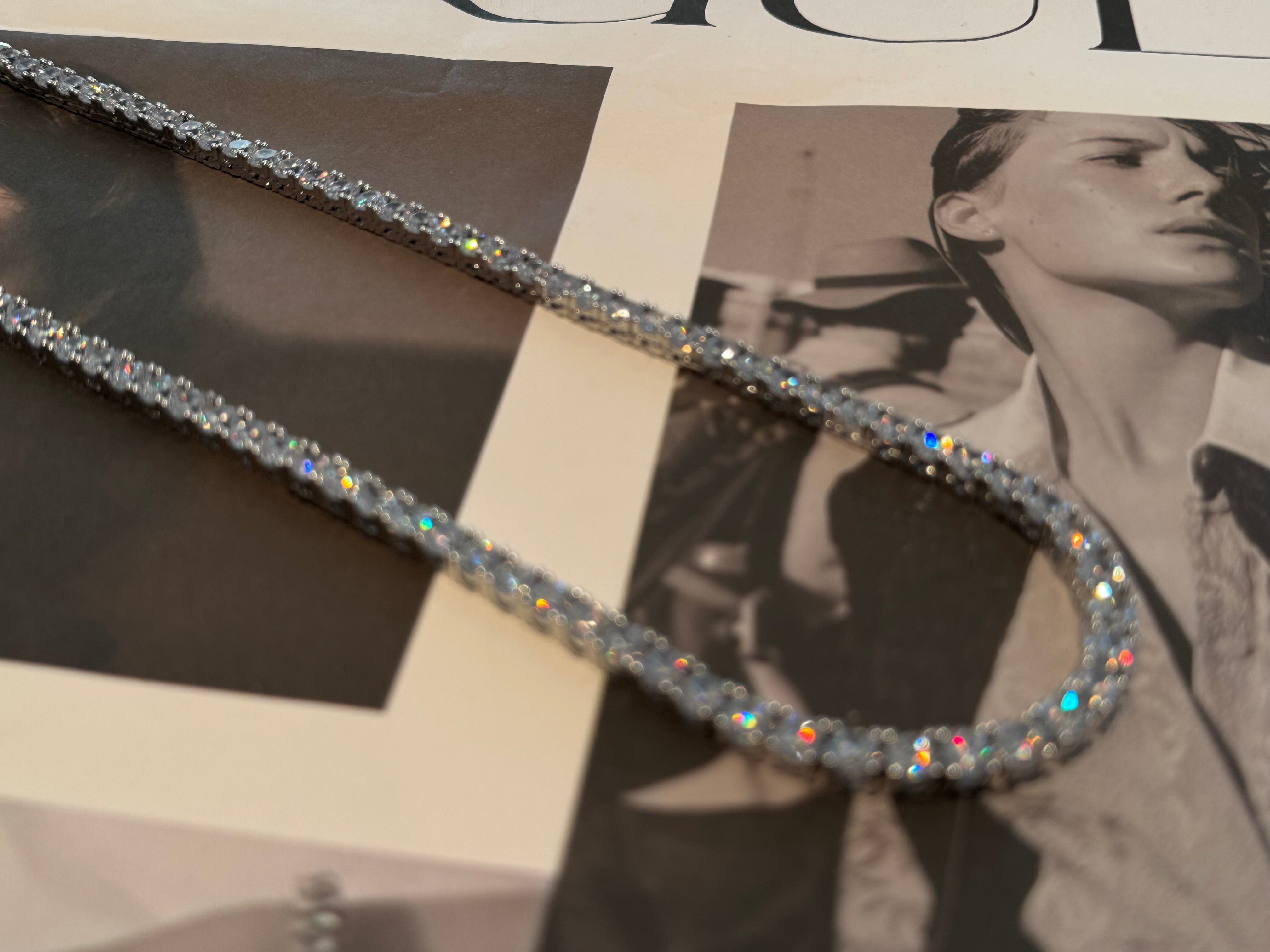 18k Gold Plated Sparkling Zircon Tennis necklace
