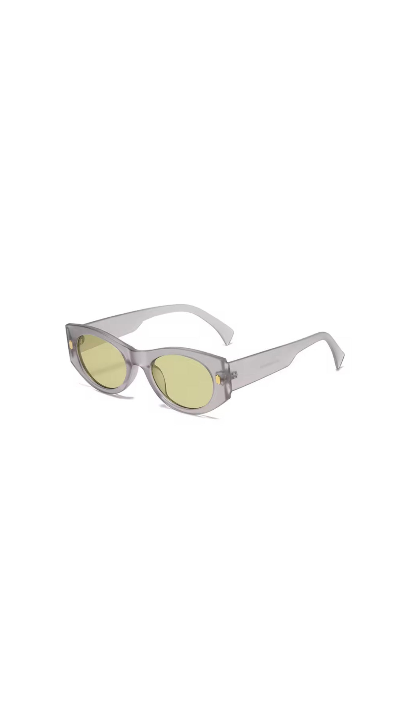 Retro Grey-Green Cat Eye Gradient Shades with UV400 Protection