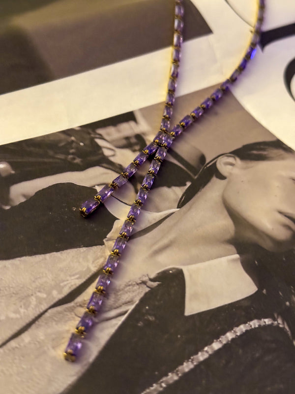 Purple Statement Zircon Necklace