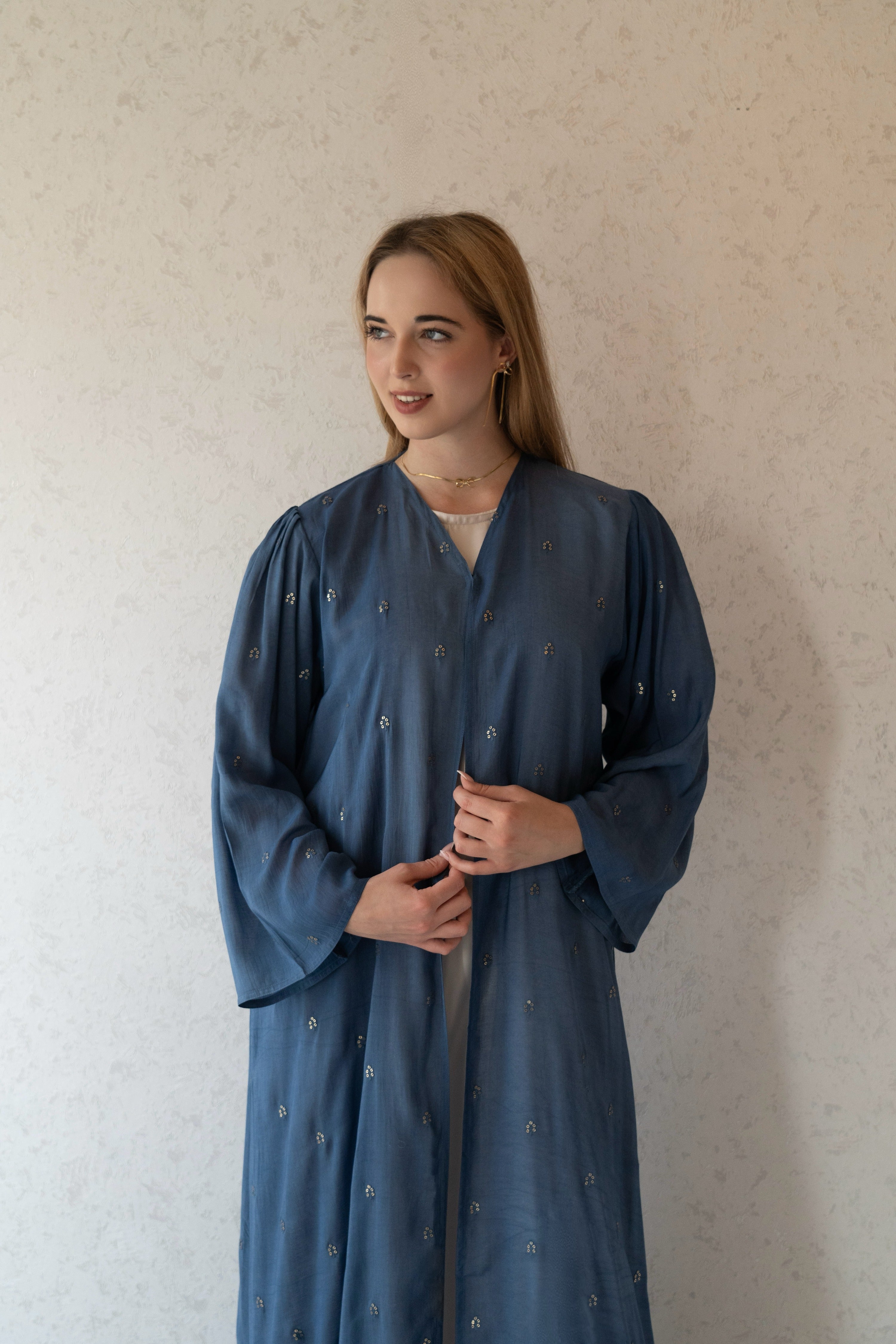 Cotton Embroidered Abaya with Sheila