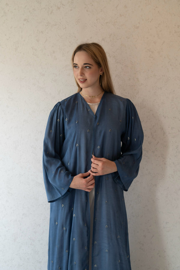 Cotton Embroidered Abaya with Sheila