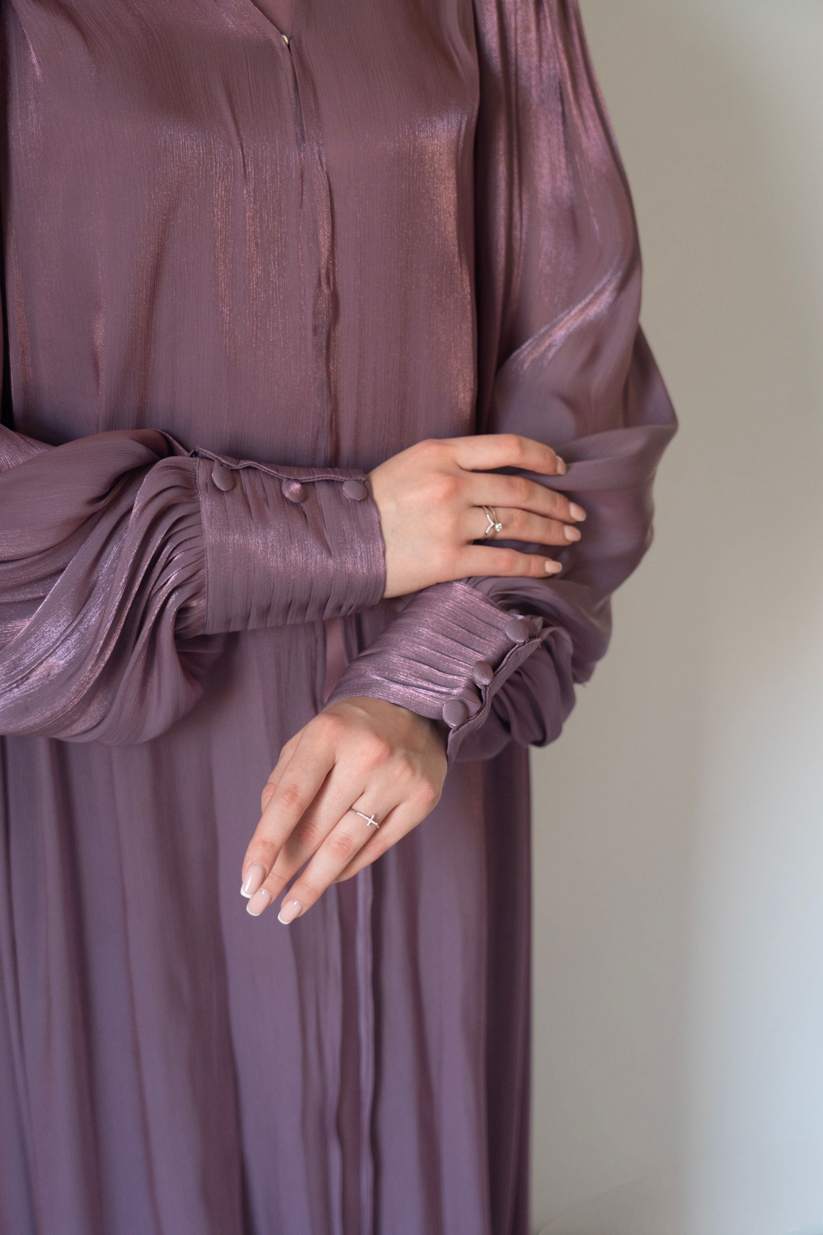Purple Orchid Abaya  | 3 Pieces Set