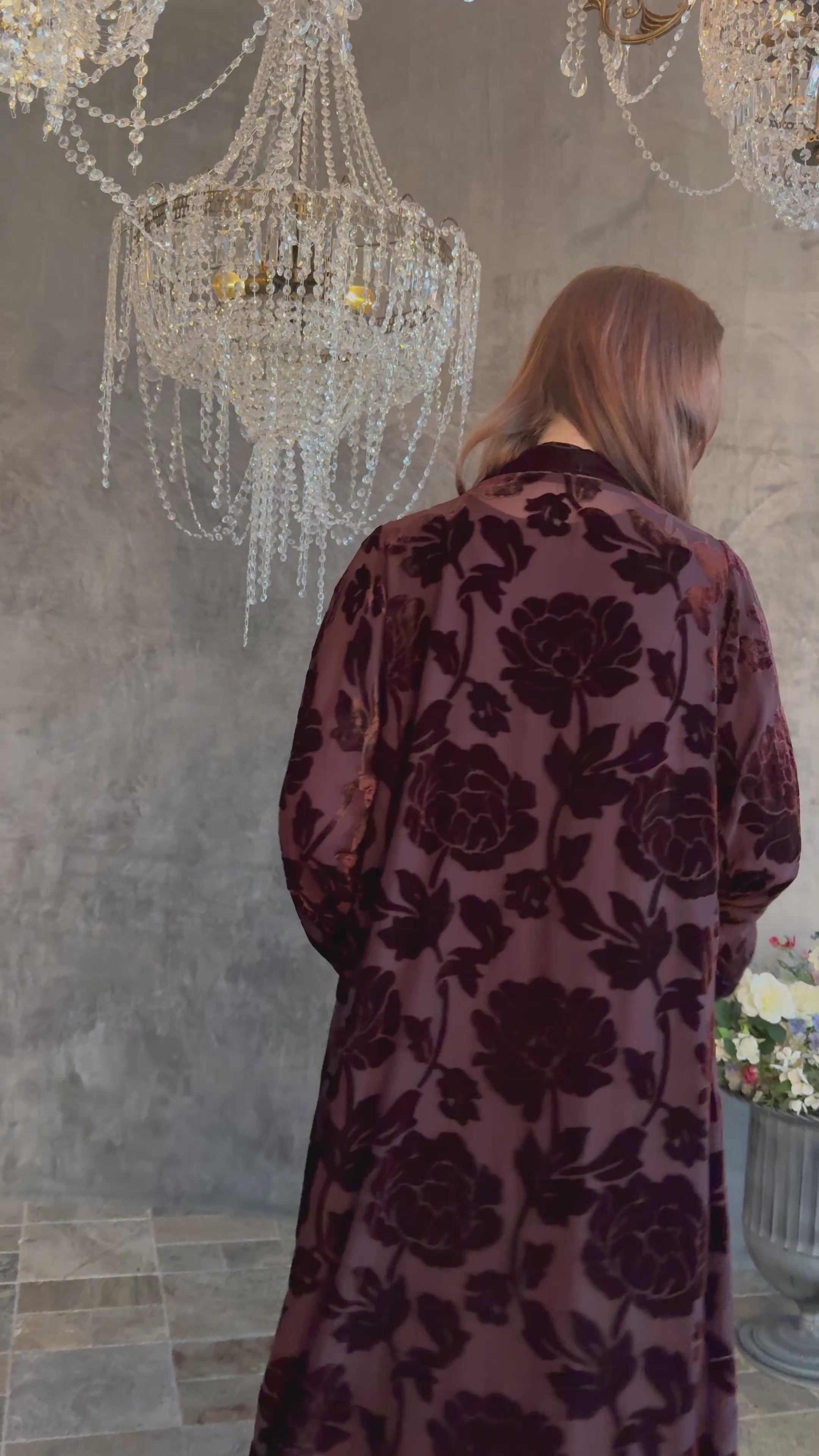 Rose Royal Burgundy Abaya