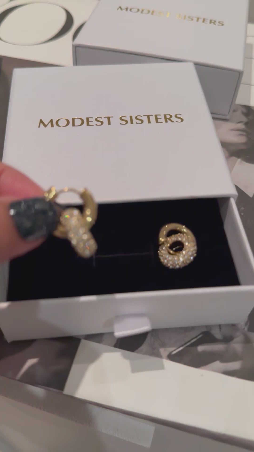 Stainless Steel 18k Gold Plated Zircon Earrings